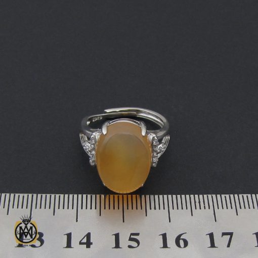 انگشتر عقیق یمن زنانه با حکاکی شرف الشمس طرح نیکا - کد 2114 - تصویر 4