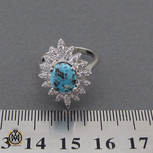 انگشتر فیروزه نیشابور طرح سونیا زنانه - کد 2120 - تصویر 4