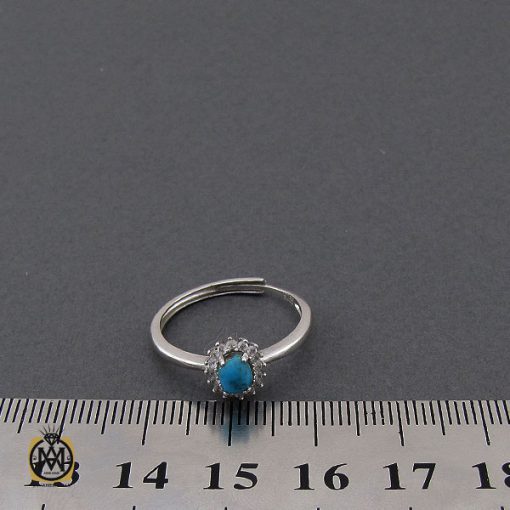 انگشتر فیروزه نیشابور طرح شاپرک زنانه - کد 2121 - تصویر 4