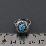 4 انگشتر فیروزه نیشابور طرح شاینا زنانه - کد 2122 - تصویر 4