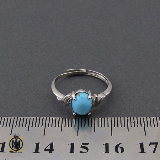 انگشتر فیروزه نیشابور طرح شکوفه زنانه - کد 2123 - تصویر 4