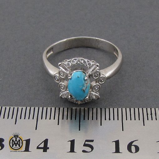 انگشتر فیروزه نیشابور طرح شیدا زنانه - کد 2125 - تصویر 4