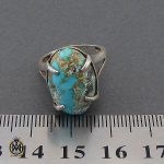 انگشتر فیروزه نیشابور طرح طلوع زنانه - کد 2126 - تصویر 4