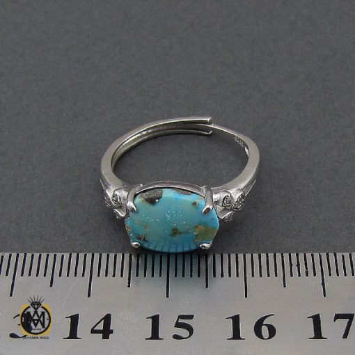 انگشتر فیروزه نیشابور طرح غزل زنانه - کد 2127 - تصویر 4