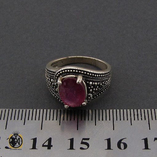 انگشتر یاقوت سرخ طرح شهگل زنانه - کد 2143 - تصویر 4