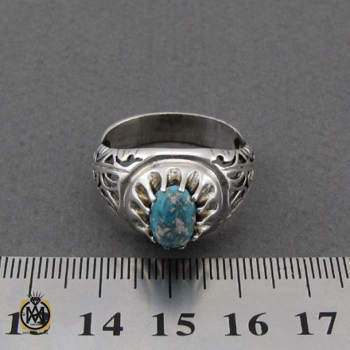 انگشتر فیروزه نیشابوری مردانه - کد 10085 - تصویر 4
