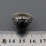 انگشتر عقیق مشکی مردانه - کد 10157 - تصویر 4