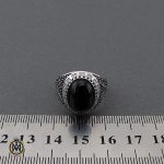 انگشتر عقیق مشکی مردانه - کد 10164 - تصویر 4