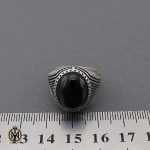 انگشتر عقیق مشکی مردانه اصل و معدنی - کد 10165 - تصویر 4