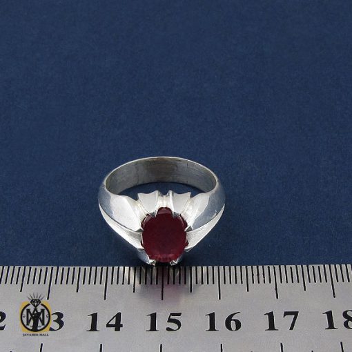 انگشتر یاقوت سرخ مردانه دست ساز - کد 10088 - تصویر 4