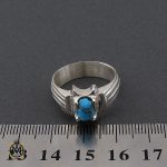 انگشتر فیروزه نیشابوری مردانه  - کد 10173 - تصویر 4