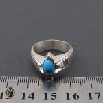 انگشتر فیروزه نیشابوری دست ساز مردانه  - کد 10174 - تصویر 4