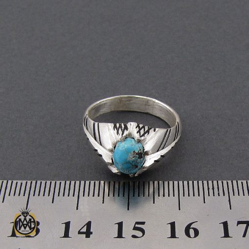 4 انگشتر فیروزه نیشابوری مردانه  - کد 10175 - تصویر 4