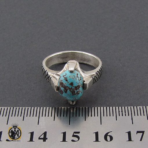 انگشتر فیروزه نیشابوری مردانه  - کد 10176 - تصویر 4