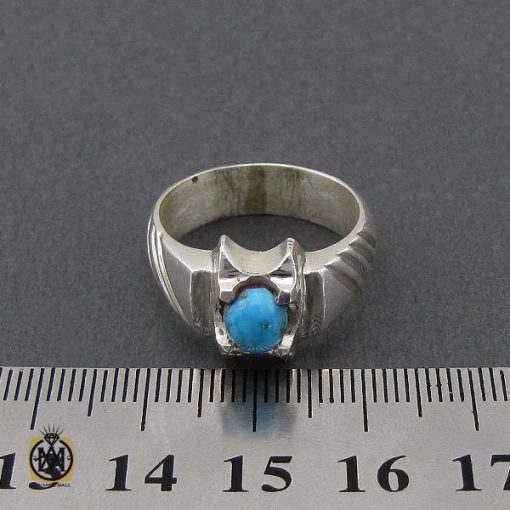 4 انگشتر فیروزه نیشابوری مردانه  - کد 10177 - تصویر 4