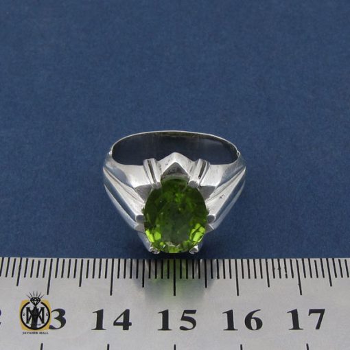 انگشتر زبرجد خوش رنگ مردانه - کد 10091 - تصویر 4