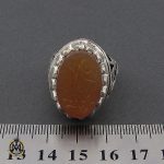 انگشتر عقیق یمن شرف الشمس با حکاکی یا زهرای اطهر مردانه - کد 10184 - تصویر 4