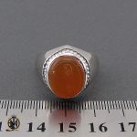 انگشتر عقیق یمن با حکاکی شرف الشمس استاد ضابطی مردانه - کد 10185 - تصویر 4