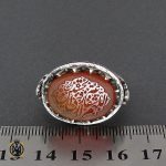 4 انگشتر عقیق یمن با حکاکی اللهم الرزقنی شفاعه الحسین مردانه استاد حیدر - کد 10189 - تصویر 4