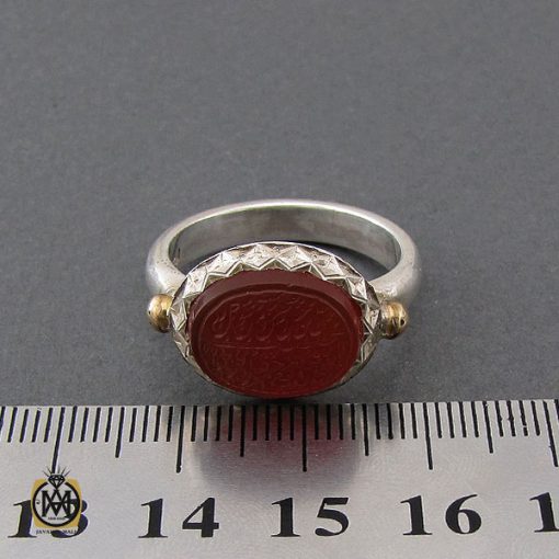 4 انگشتر عقیق یمن با حکاکی ومن یتق الله مردانه - کد 10192 - تصویر 4