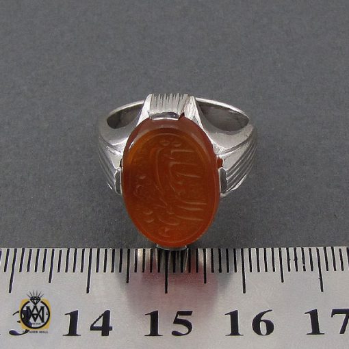 انگشتر عقیق یمن با حکاکی یا واهب العطایا مردانه - کد 10195 - تصویر 4