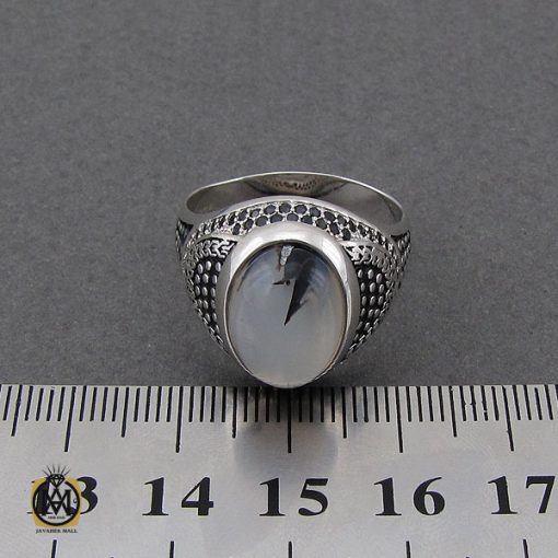 4 انگشتر عقیق شجر مردانه - کد 10097 - تصویر 4