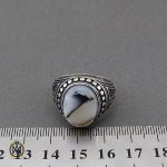 4 انگشتر عقیق شجر مردانه خوش نقش - کد 10102 - تصویر 4