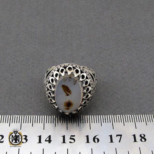 انگشتر عقیق شجر مردانه خوش نقش - کد 10104 - تصویر 4
