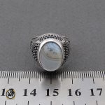 انگشتر عقیق شجر مردانه خوش نقش - کد 10105 - تصویر 4