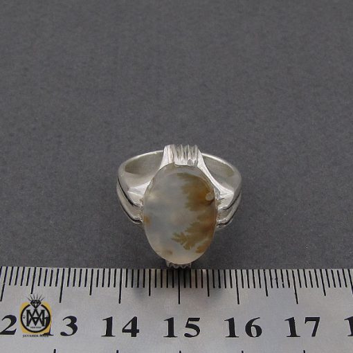 انگشتر عقیق شجر مردانه خوش نقش - کد 10106 - تصویر 4