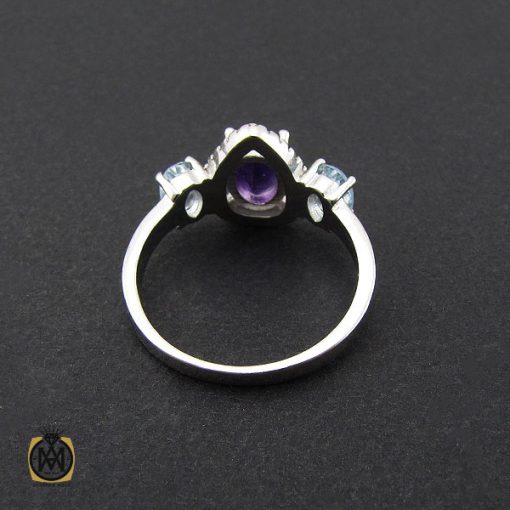 سرویس آمتیست، زبرجد و توپاز آبی طرح باران زنانه - کد 7130 - تصویر 4