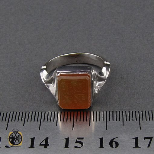 انگشتر عقیق یمن با حکاکی یا ستار العیوب مردانه - کد 10121 - تصویر 4