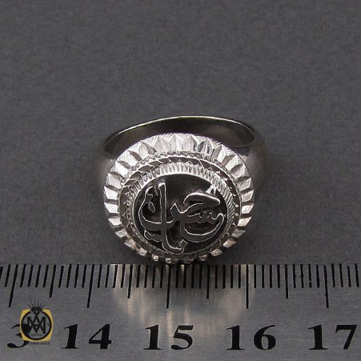 4 انگشتر نقره با حکاکی یا حسین مردانه هنر دست استاد شرفیان - کد 10131 - تصویر 4