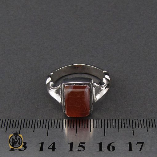 انگشتر عقیق یمن با حکاکی یا علی (ع) مردانه دست ساز - کد 10132 - تصویر 4