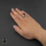 5 انگشتر عقیق یمن خوش رنگ مردانه دست ساز - کد 10146 - تصویر 5