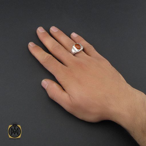 انگشتر عقیق یمن مردانه هنر دست استاد شرفیان - کد 10148 - تصویر 5