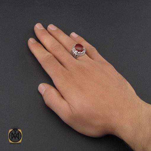 انگشتر عقیق یمن مردانه دست ساز - کد 10152 - تصویر 5