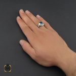 انگشتر توپاز آبی خوش رنگ مردانه - کد 10151 - تصویر 5