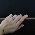 5 انگشتر عقیق یمن کبود طرح مایسا زنانه - کد 2102 - تصویر 5