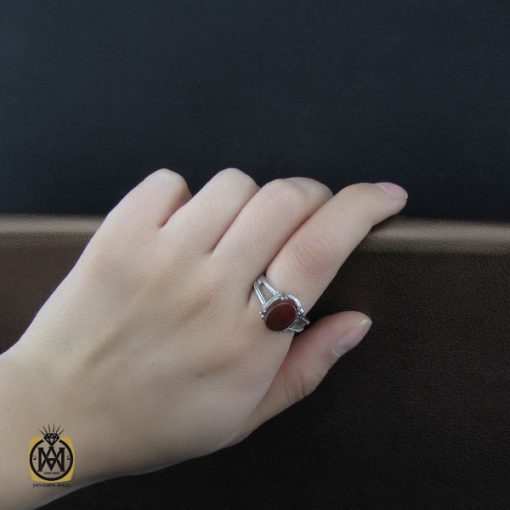 انگشتر عقیق یمن طرح محیا زنانه - کد 2105 - تصویر 5