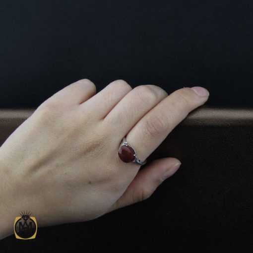 انگشتر عقیق یمن طرح نجلا زنانه - کد 2109 - تصویر 5