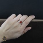 5 انگشتر عقیق یمن طرح نوژان زنانه - کد 2111 - تصویر 5