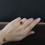 5 انگشتر عقیق یمن طرح نوژان زنانه - کد 2112 - تصویر 5