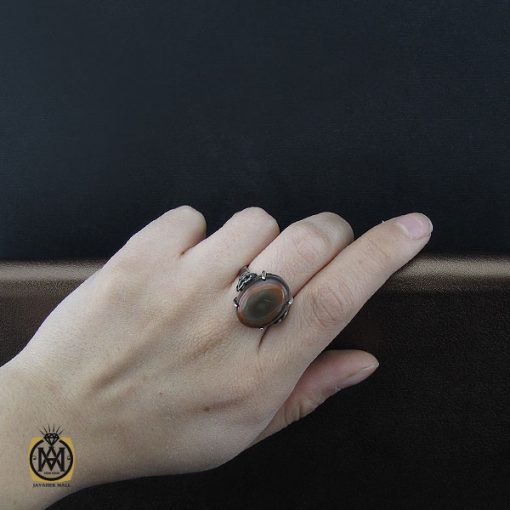 انگشتر عقیق باباقوری طرح نهال زنانه - کد 2116 - تصویر 5