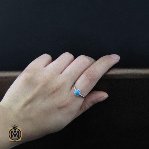 انگشتر فیروزه نیشابور طرح شاپرک زنانه - کد 2121 - تصویر 5