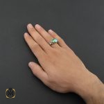 5 انگشتر فیروزه نیشابور طرح صفوی مردانه - کد 10080 - تصویر 5