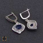 5 سرویس یاقوت کبود اصل پر نگین طرح پرستو زنانه - کد 7179 - تصویر 5