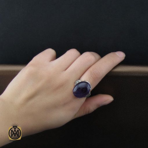 انگشتر آمتیست خوش رنگ طرح فرناز زنانه - کد 2130 - تصویر 5