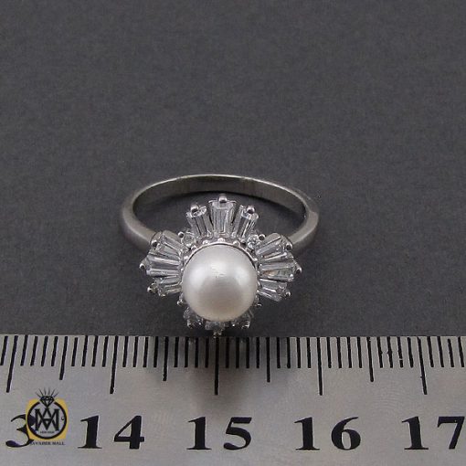 انگشتر مروارید زنانه پرورشی اصل طرح بهدیس - کد 2134 - تصویر 5