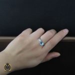 5 انگشتر توپاز آبی طرح آنسه زنانه - کد 2135 - تصویر 5